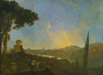 Vue du Tibre avec Rome au loin